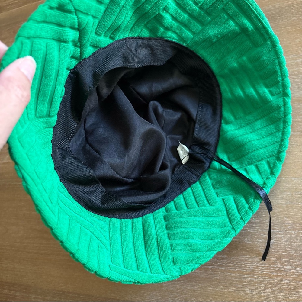 Spring Green Textured Terry Cloth Bucket Hat - Picture 2 of 3